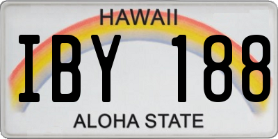 HI license plate IBY188