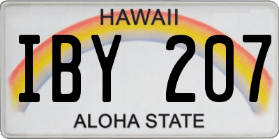 HI license plate IBY207