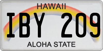HI license plate IBY209