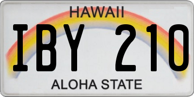 HI license plate IBY210