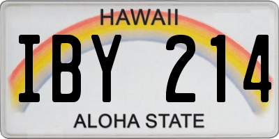HI license plate IBY214