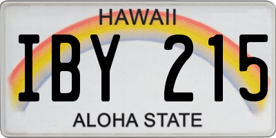 HI license plate IBY215