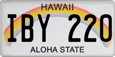 HI license plate IBY220