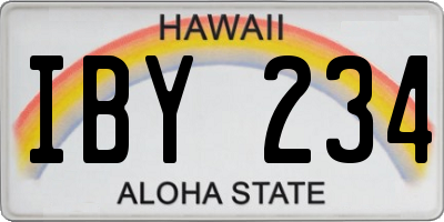 HI license plate IBY234