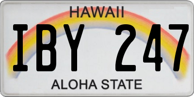 HI license plate IBY247