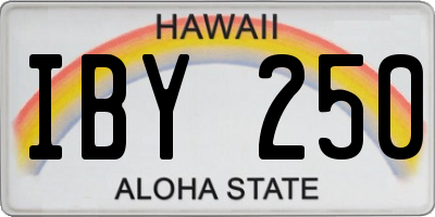 HI license plate IBY250