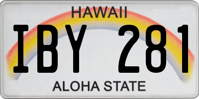 HI license plate IBY281