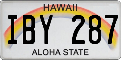 HI license plate IBY287