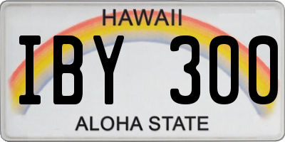 HI license plate IBY300