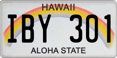 HI license plate IBY301