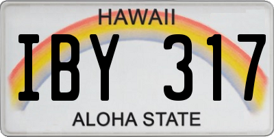HI license plate IBY317