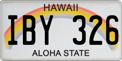 HI license plate IBY326