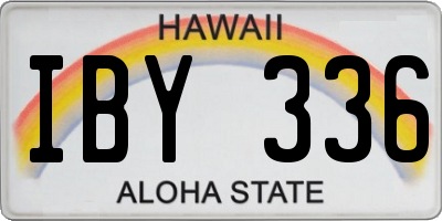 HI license plate IBY336