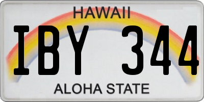 HI license plate IBY344