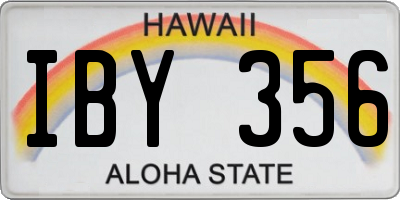 HI license plate IBY356