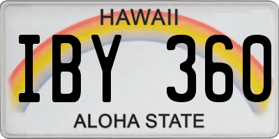 HI license plate IBY360