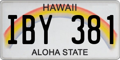 HI license plate IBY381
