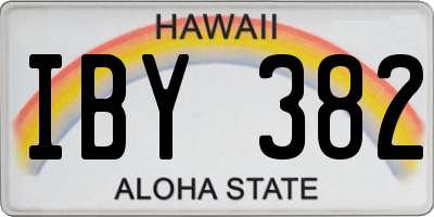 HI license plate IBY382