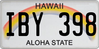 HI license plate IBY398