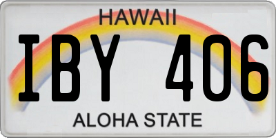 HI license plate IBY406