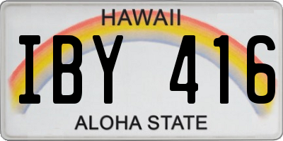 HI license plate IBY416