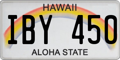 HI license plate IBY450