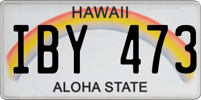 HI license plate IBY473
