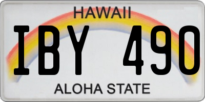 HI license plate IBY490