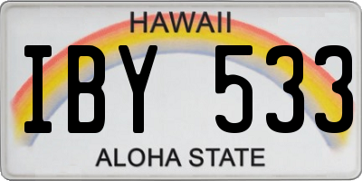 HI license plate IBY533