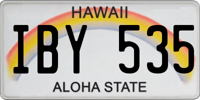 HI license plate IBY535