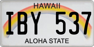 HI license plate IBY537