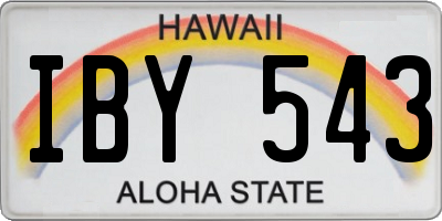 HI license plate IBY543