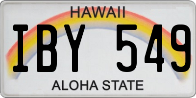 HI license plate IBY549