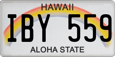 HI license plate IBY559