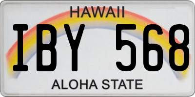 HI license plate IBY568
