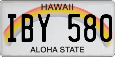 HI license plate IBY580
