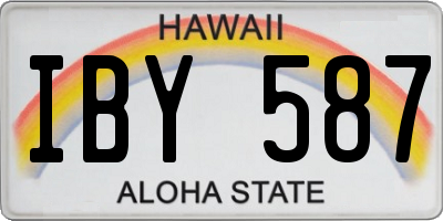 HI license plate IBY587