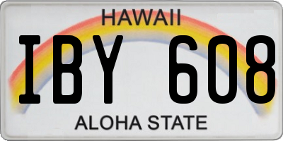 HI license plate IBY608