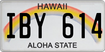 HI license plate IBY614