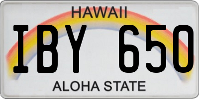 HI license plate IBY650