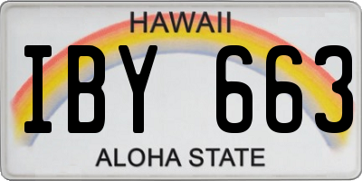HI license plate IBY663