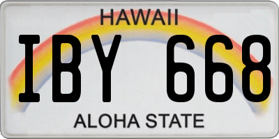 HI license plate IBY668