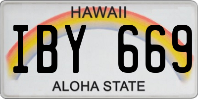 HI license plate IBY669