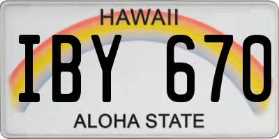 HI license plate IBY670