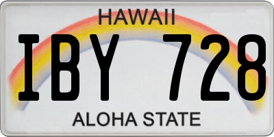 HI license plate IBY728