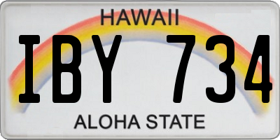 HI license plate IBY734