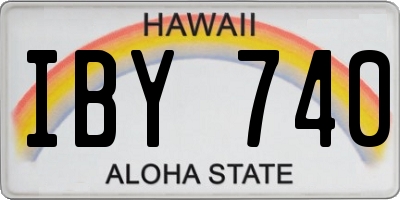 HI license plate IBY740