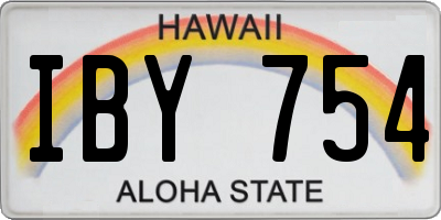 HI license plate IBY754