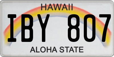 HI license plate IBY807