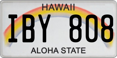 HI license plate IBY808